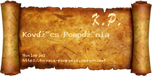 Kovács Pompónia névjegykártya